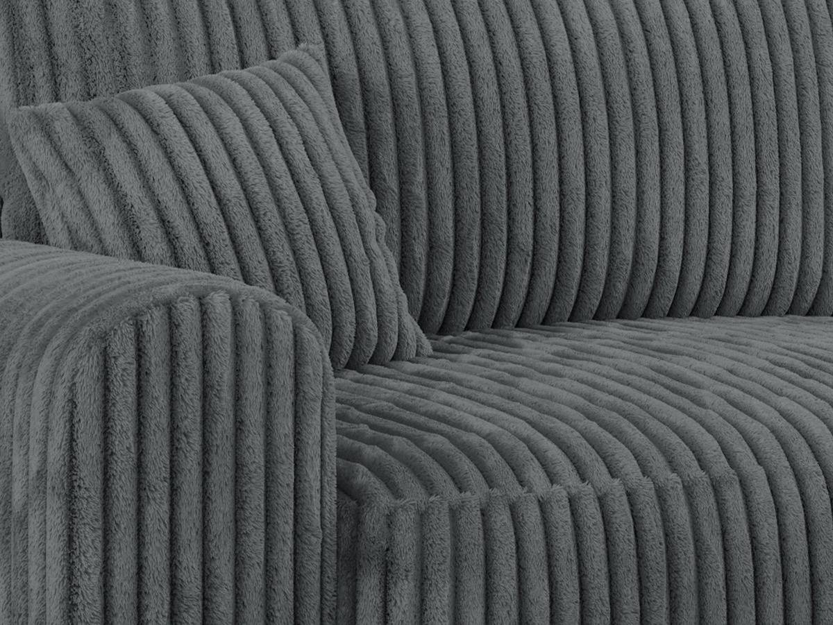ECKSOFA NELSON Dunkelgrau Cord - Dunkelgrau/Schwarz, Kunststoff/Textil (274/152cm) - MKS