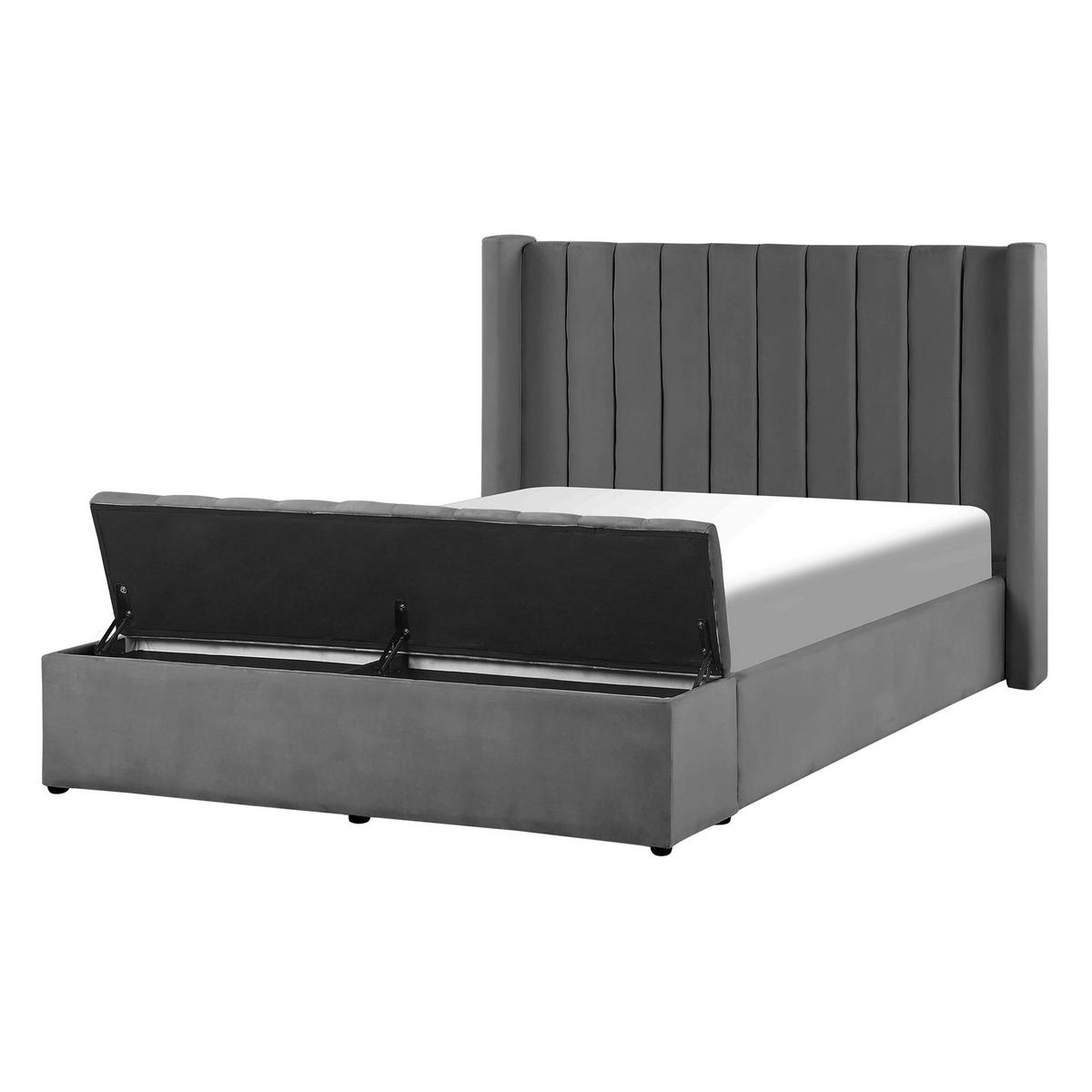 POLSTERBETT 140/200cm Grau Noyers - Grau, Textil (140/200cm) - Beliani