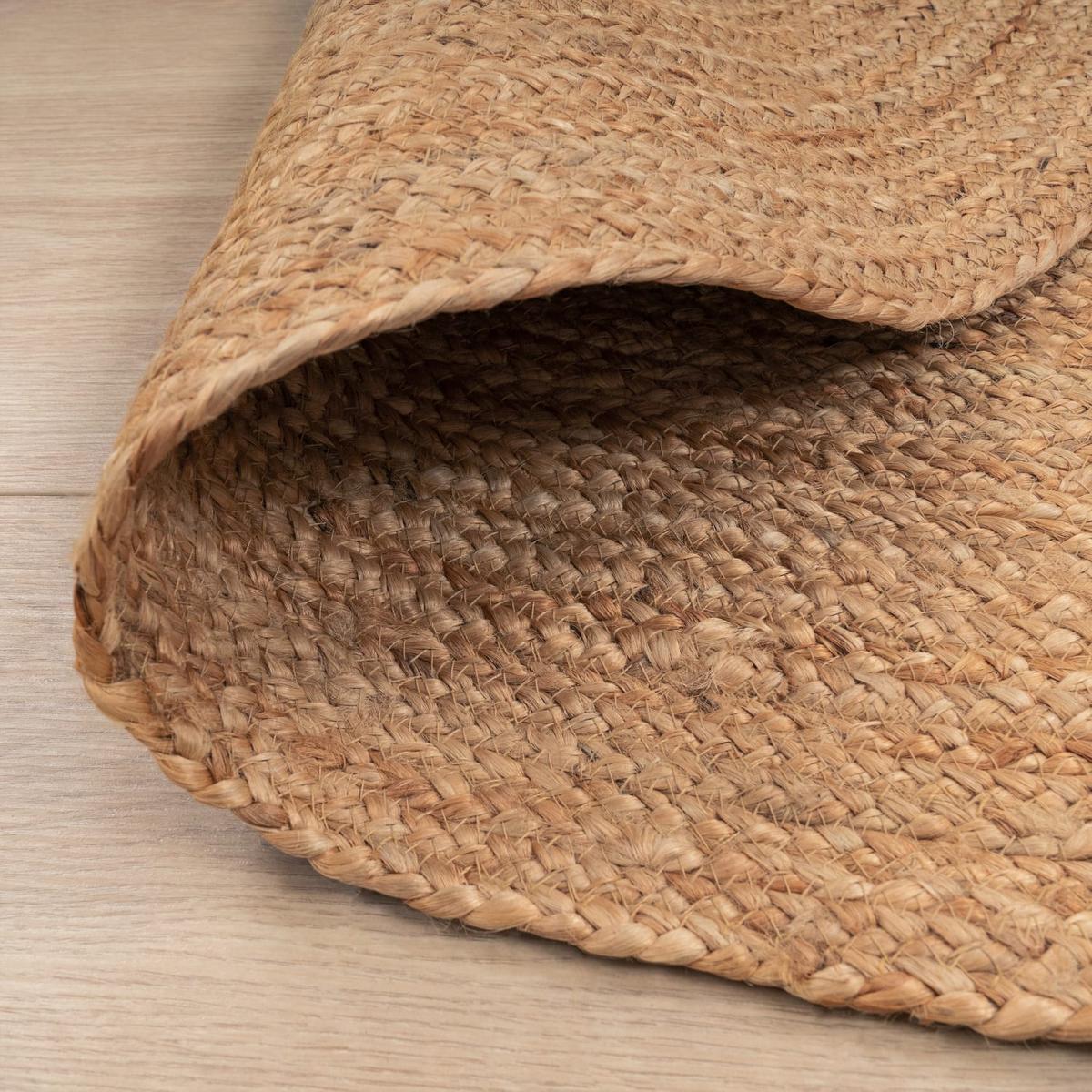 NATURTEPPICH handgewebt wendbar, im Boho-Stil, Natur, Ø 160 cm - Beige, Textil (160/160cm) - KADIMA DESIGN