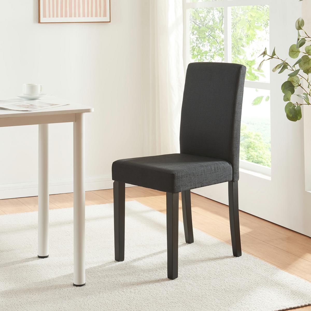 ESSZIMMERSTUHL-SET HAMBURG 2 TLG. - Schwarz, Holz/Textil (43/89/54cm) - [en.casa]