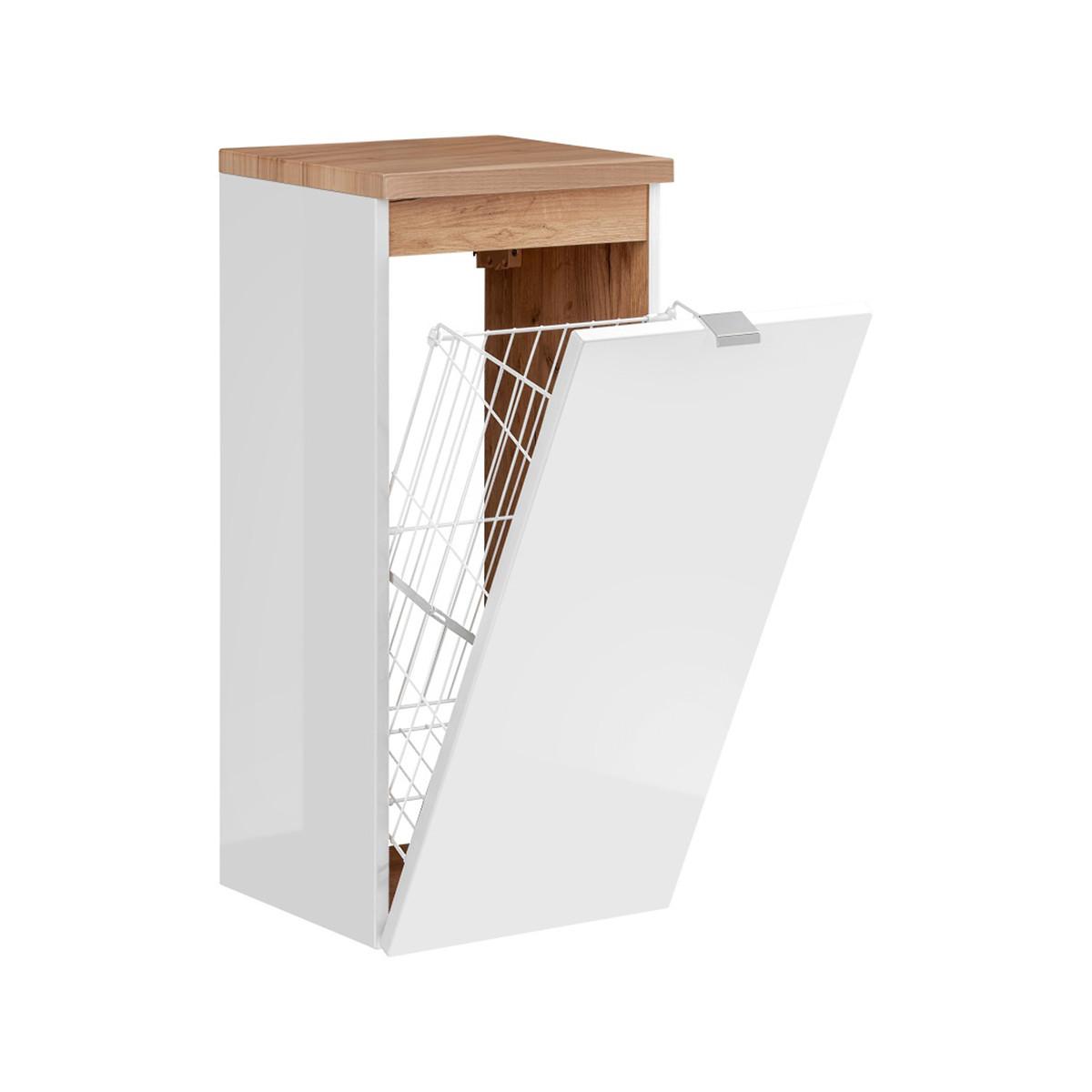HÄNGESÄULE April Weiß und Holz - Weiß, Holzwerkstoff (35.4/80/35cm) - Petits-meubles