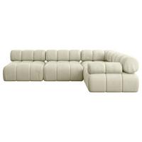 ECKSOFA modulares Sofa Mende-L2 - 285x190x70 cm Beige Velours - Beige, Holzwerkstoff/Textil (285/190cm) - ALTDECOR