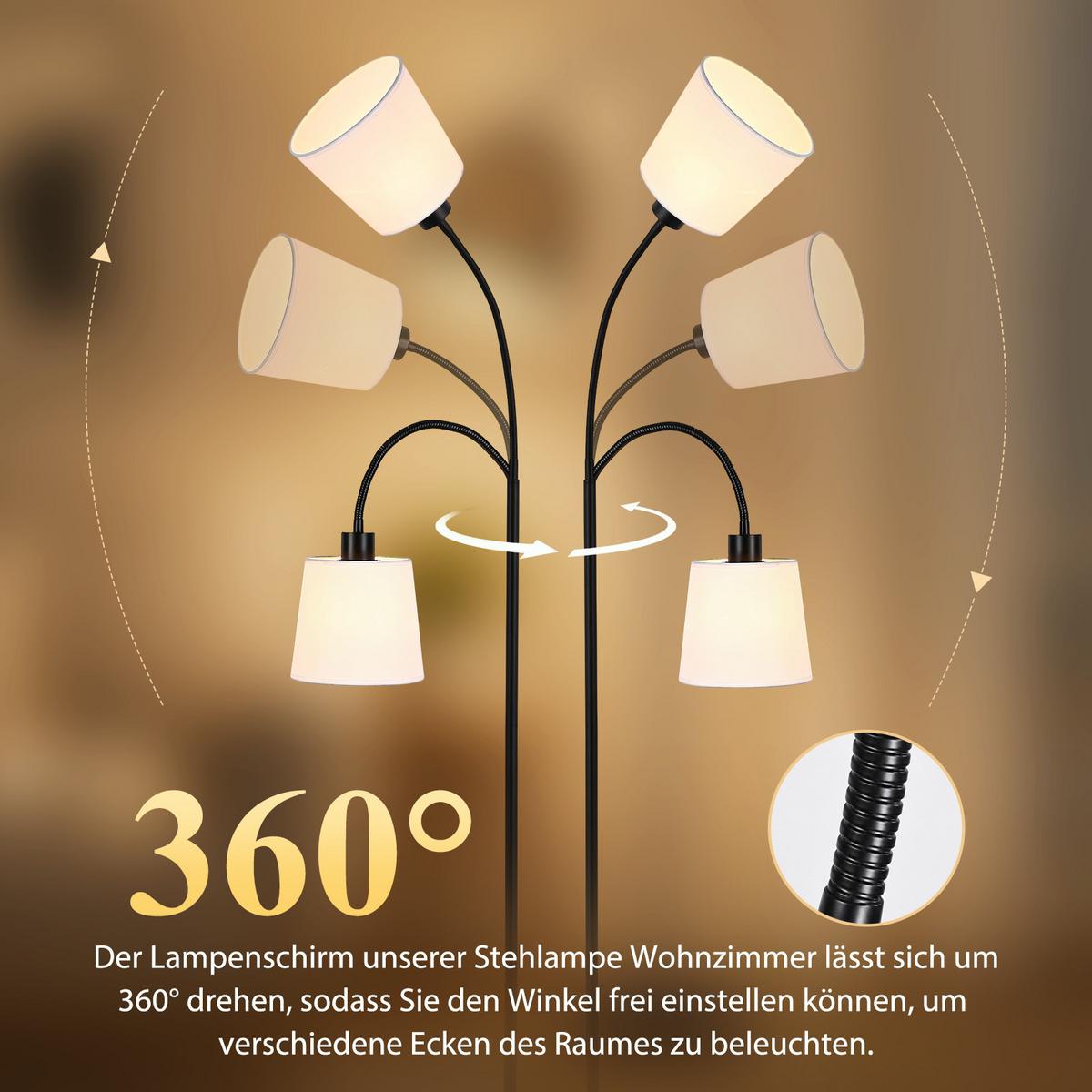 STEHLAMPE Orythvin 18/16/160 cm - Beige, Textil/Metall (18/16/160cm) - ZMH
