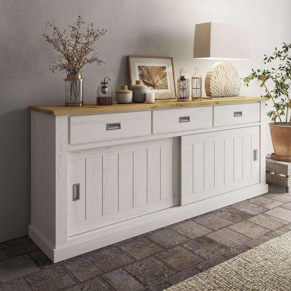 KOMMODE VINCI Andersen Kiefer / Wotan Eiche - Eichefarben, Holzwerkstoff (220/95/50cm) - Lookway