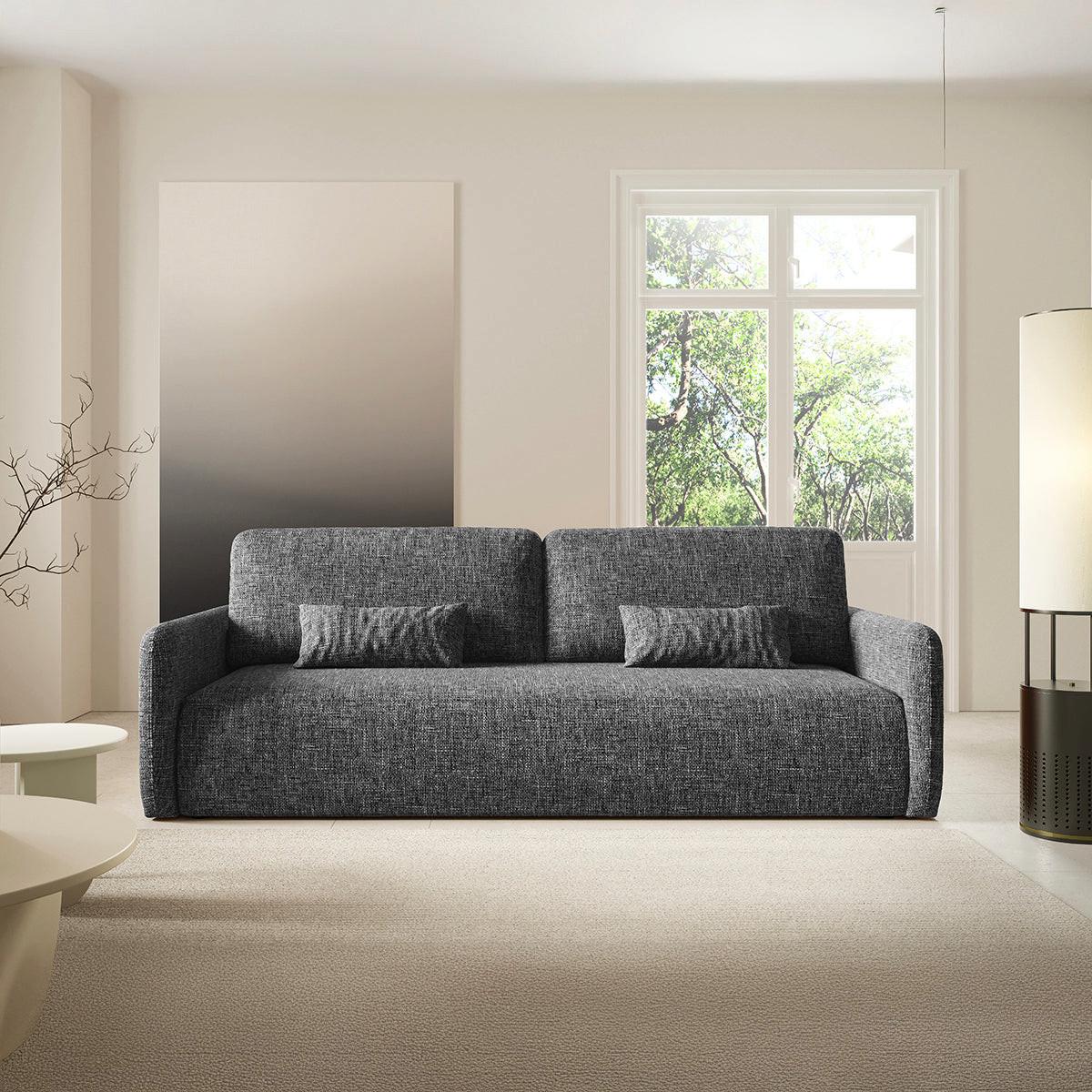 SOFA Lazarus 3 Sitzplätze Dunkelgrau - Grau, Holz (217/86/102cm) - Petits-meubles