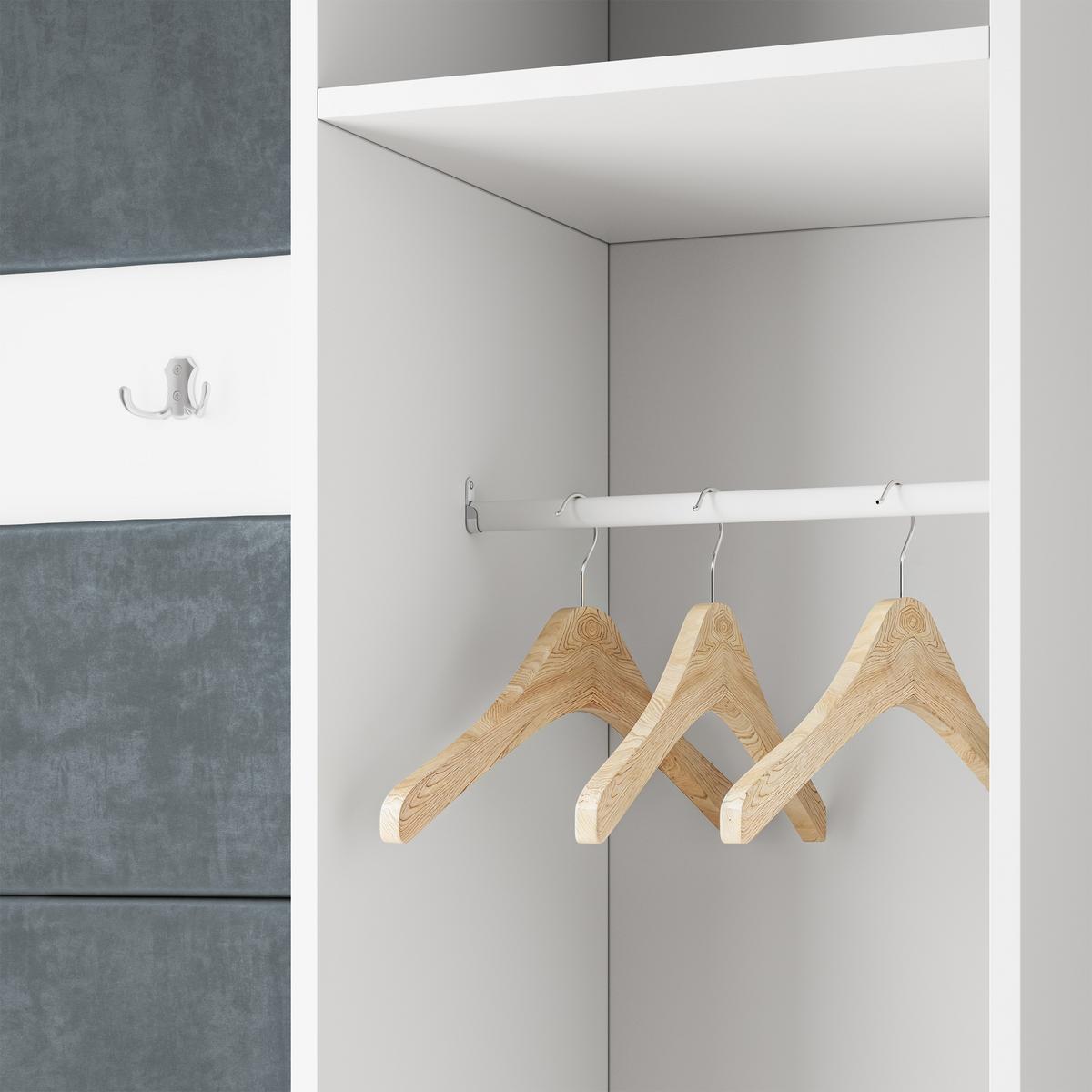 GARDEROBENSCHRANK VIRA 95/181/51 cm Modern Garderobe-Set Weiß - Weiß/Grau, Holzwerkstoff (95/181/51cm) - MASSENO