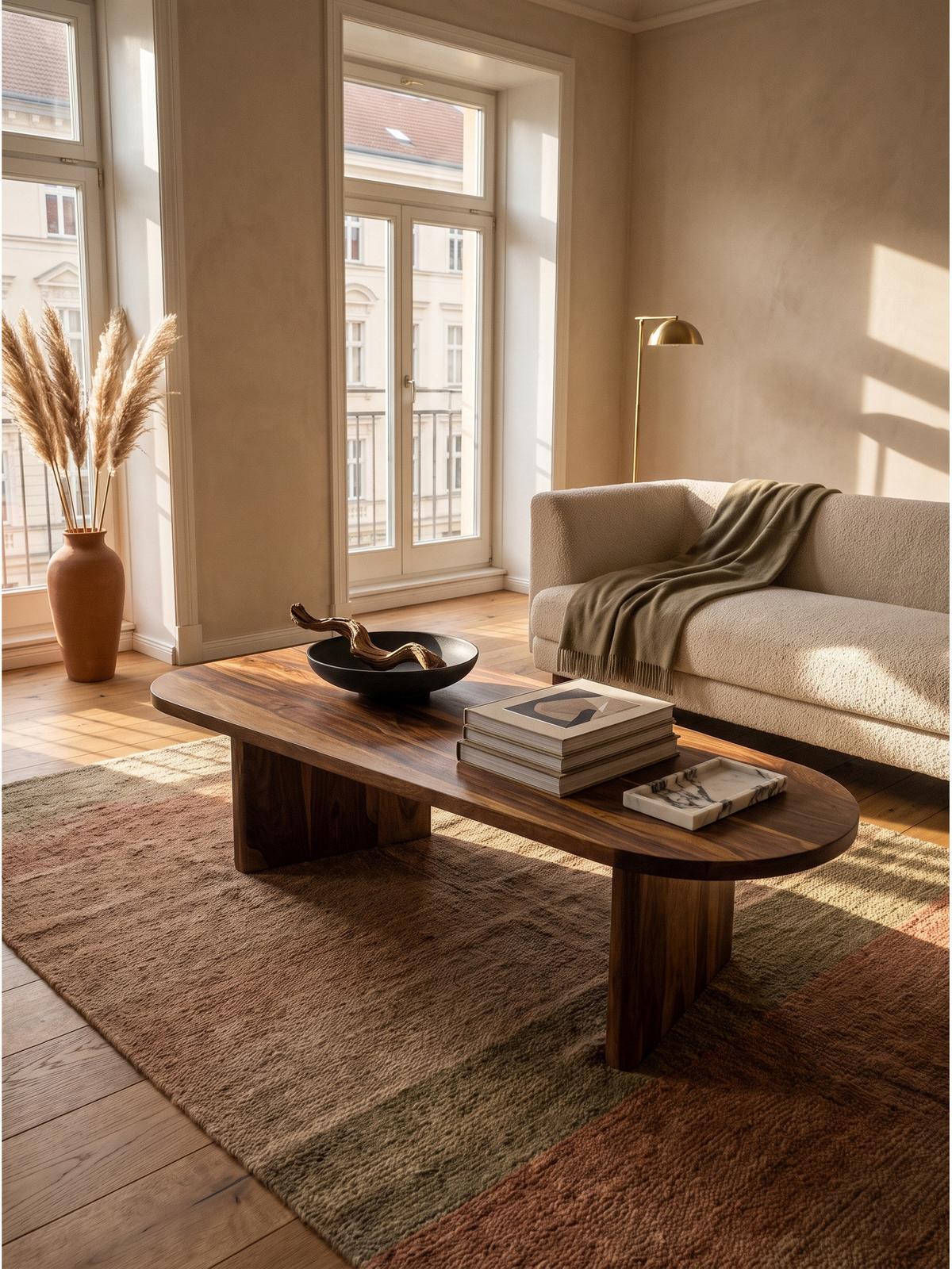 COUCHTISCH CAZORLA, Dunkles Massivholz, 120 x 60 x 32 cm - Braun, Holz (60/120/32cm) - KADIMA DESIGN