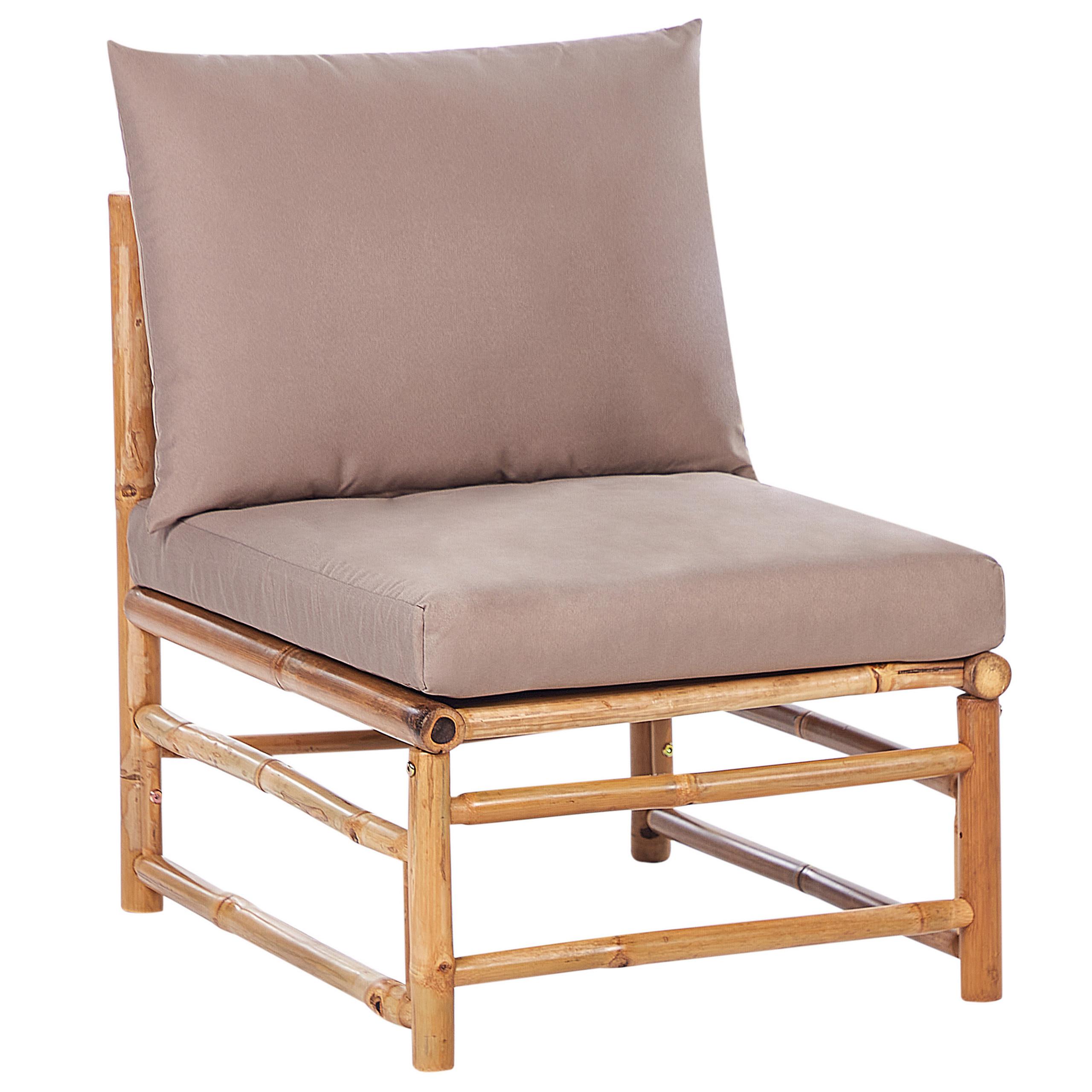 GARTENSTUHL Holz Taupe Cerreto - Hellbraun/Beige, Holz (55/80/67cm) - Beliani
