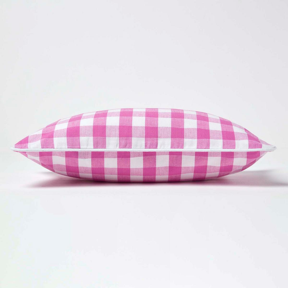 KISSENHÜLLE Karo-Muster 30/50 cm, 100% Baumwolle - Rosa, Textil (30/50cm) - Homescapes