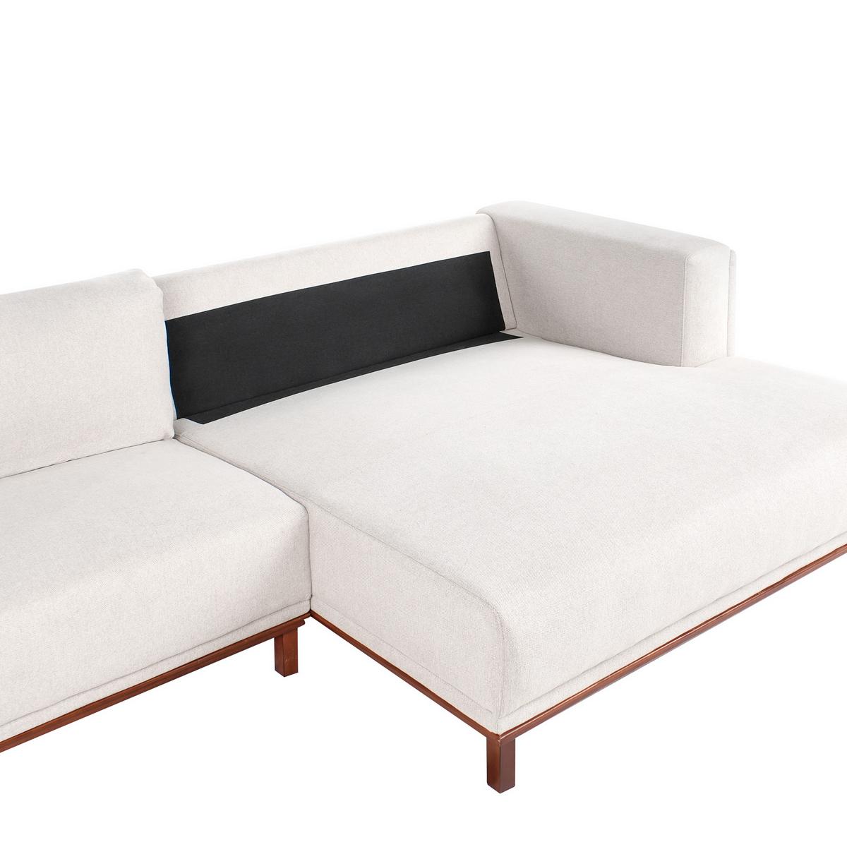 ECKSOFA 4-Sitzer Stoff Hellbeige linksseitig Veng - Hellbraun/Beige, Textil (310/155cm) - Beliani