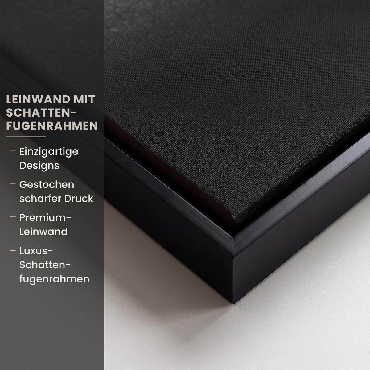 LEINWAND Bilder mit Rahmen - Frau - Schwarz - Gold - Gesicht - Lippen - 60x90 - Goldfarben, Textil (60/90cm) - MuchoWow