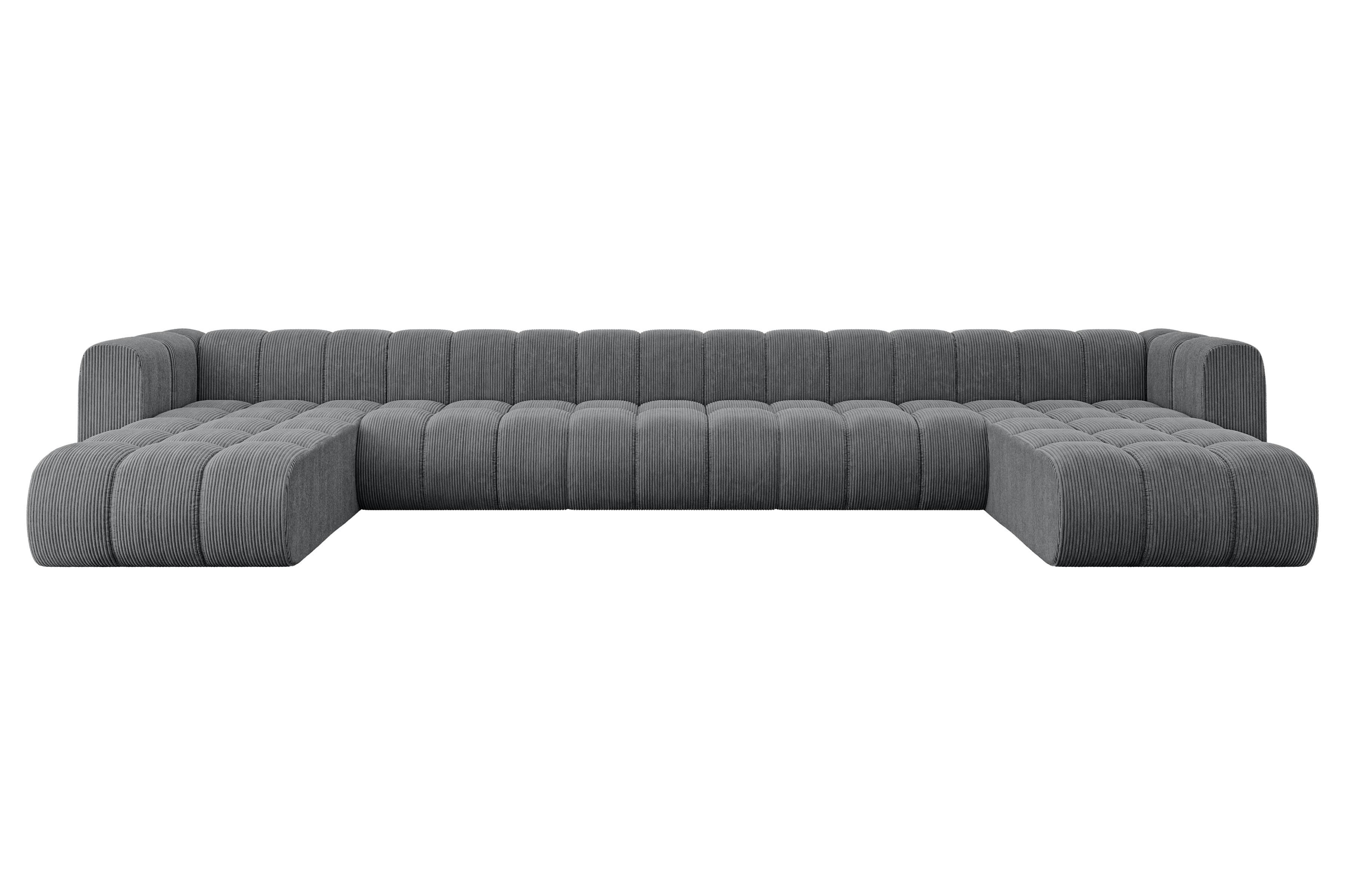 WOHNLANDSCHAFT modulares Sofa Joren-U3 - 501x177x70 cm Dunkelgrau - Dunkelgrau, Holzwerkstoff/Textil (501/70/177cm) - ALTDECOR