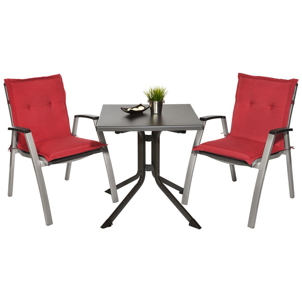 NIEDERLEHNERAUFLAGE Loft NL 100/50/6cm Rot 4tlg - Rot, Textil (50/6/100cm) - Beautissu 