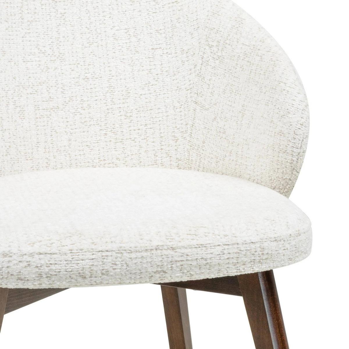 ESSZIMMERSTUHL MELIE 2er Set in Creme Chenille mit Dunkelbraunen Buchenholzbeinen 54/49/82 cm - Dunkelbraun/Creme, Holz/Textil (54/82/49cm) - WFL GROUP
