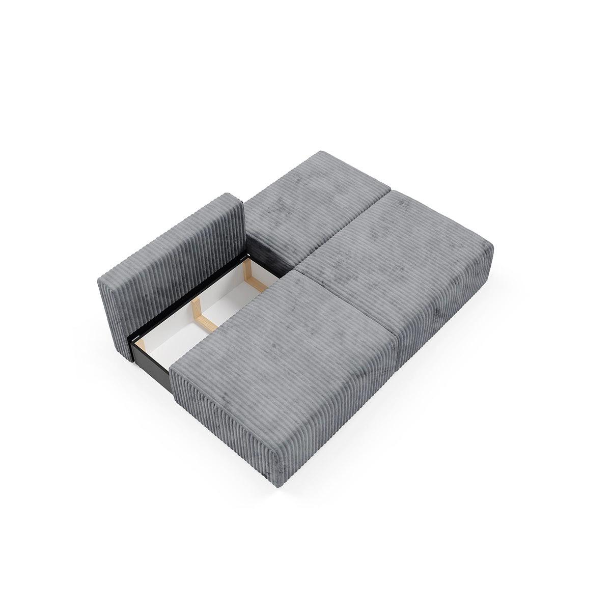SOFA Angela 3 Sitzplätze Dunkelgrau - Grau, Holz (216/86/102cm) - Petits-meubles