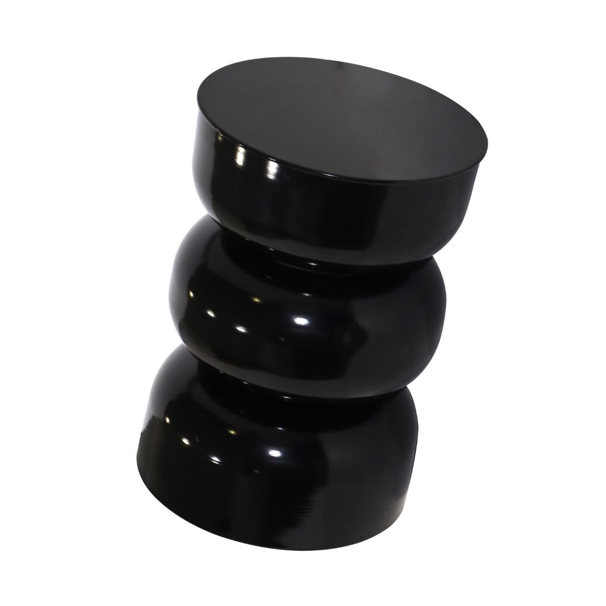 BEISTELLTISCH aus lackiertem Metall 36/50/36 cm - Schwarz, Metall (41/36/50cm) - Calicosy