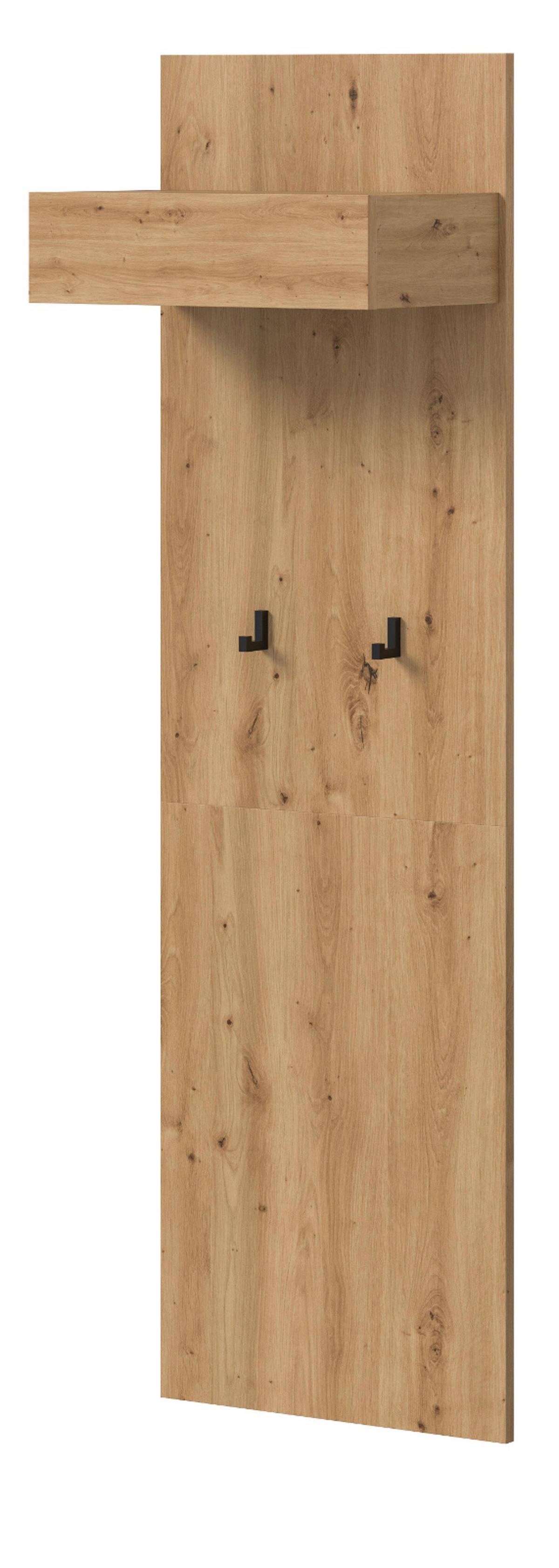 GARDEROBENPANEEL Artisan Eiche, Wandgarderobe 50 x 160 cm - Eiche Artisan, Holzwerkstoff (50/160/27cm) - Inn.Furn