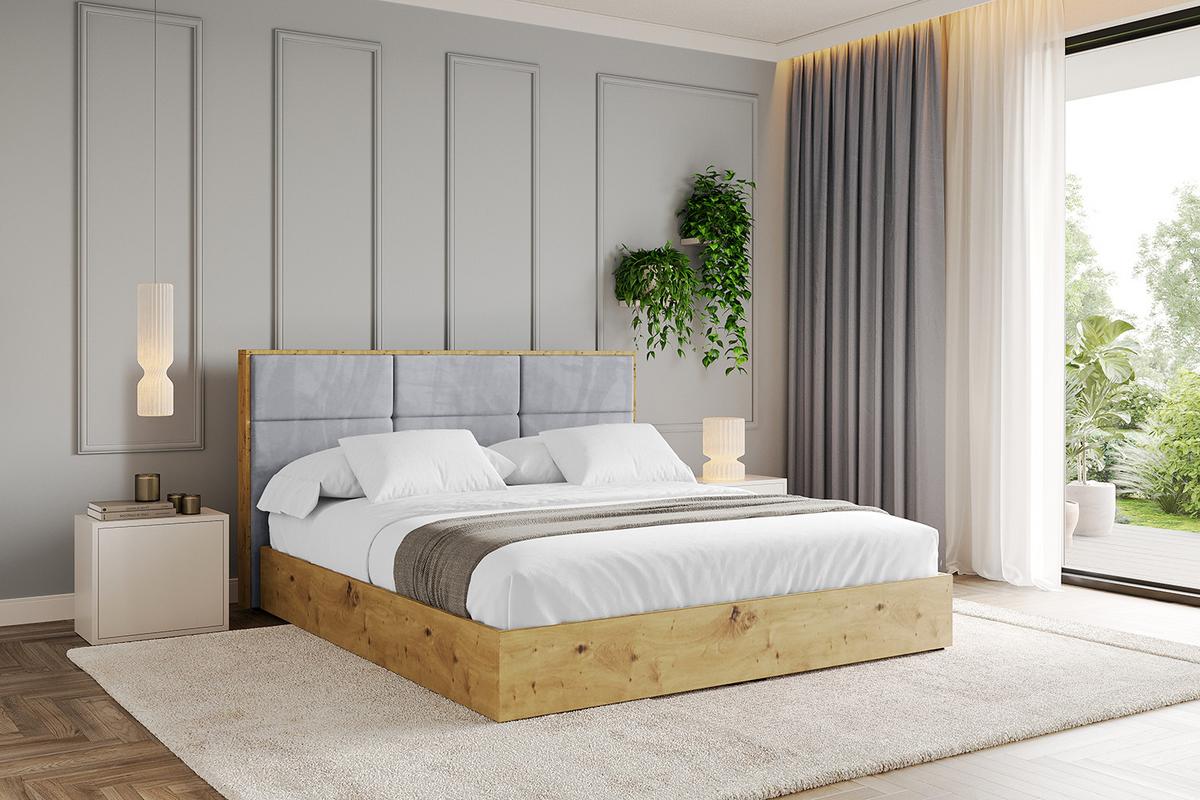 POLSTERBETT mit Bettkasten und Lattenrost, Boxbett ohne Matratze - ENZO1 180x200 Hellgrau - Hellgrau, Holzwerkstoff/Textil (180/200cm) - ALTDECOR