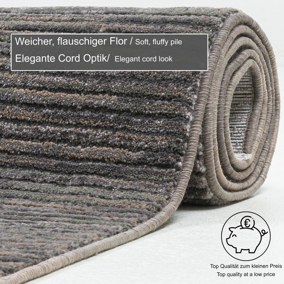 FLACHWEBETEPPICH Corduletta 80x280 cm - Dunkelgrau, Textil (80/280cm) - Gino Falcone