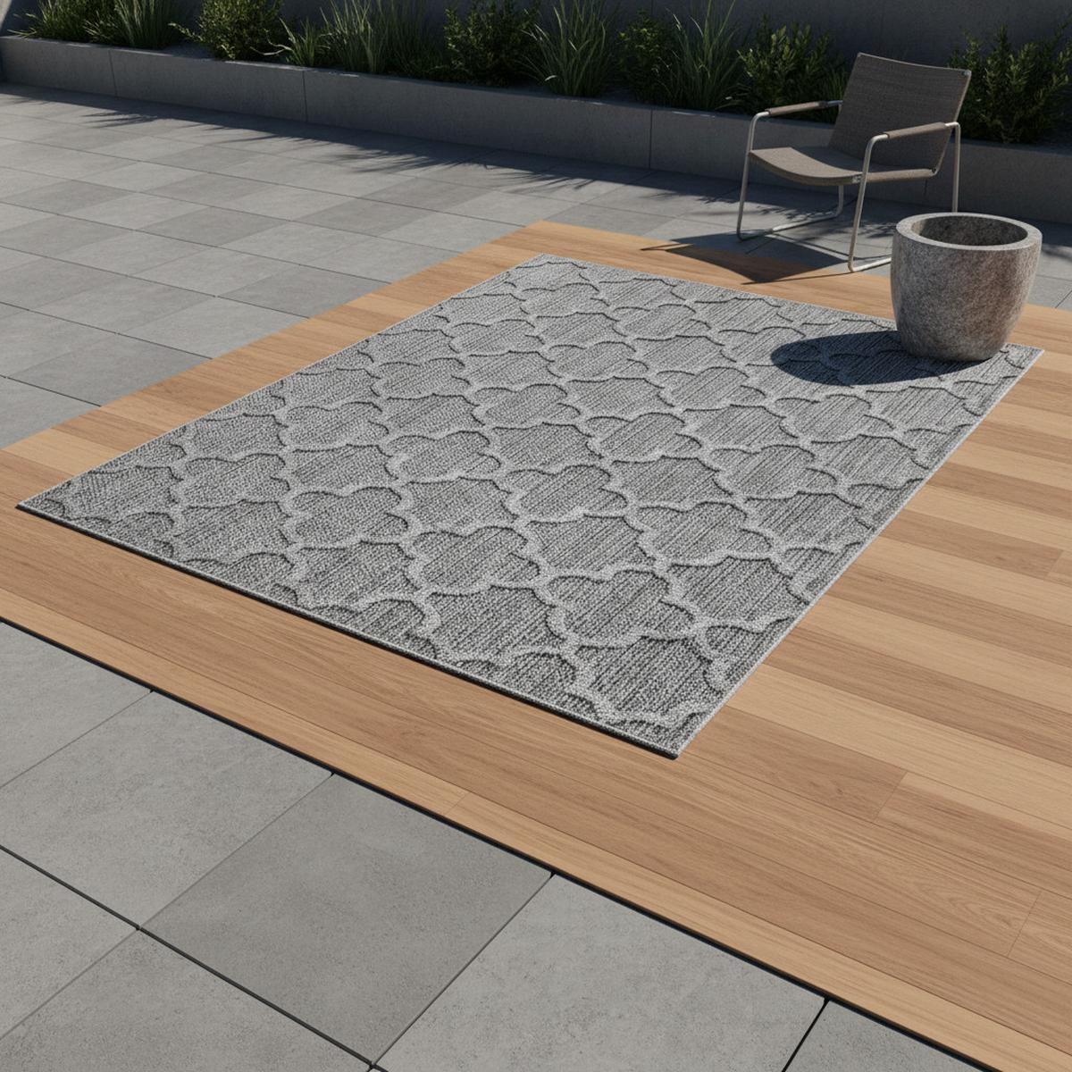 TEPPICH Outdoor IMST in Grau, im Skandi-Stil, 200 x 290 cm - Grau, Textil (290/200cm) - KADIMA DESIGN