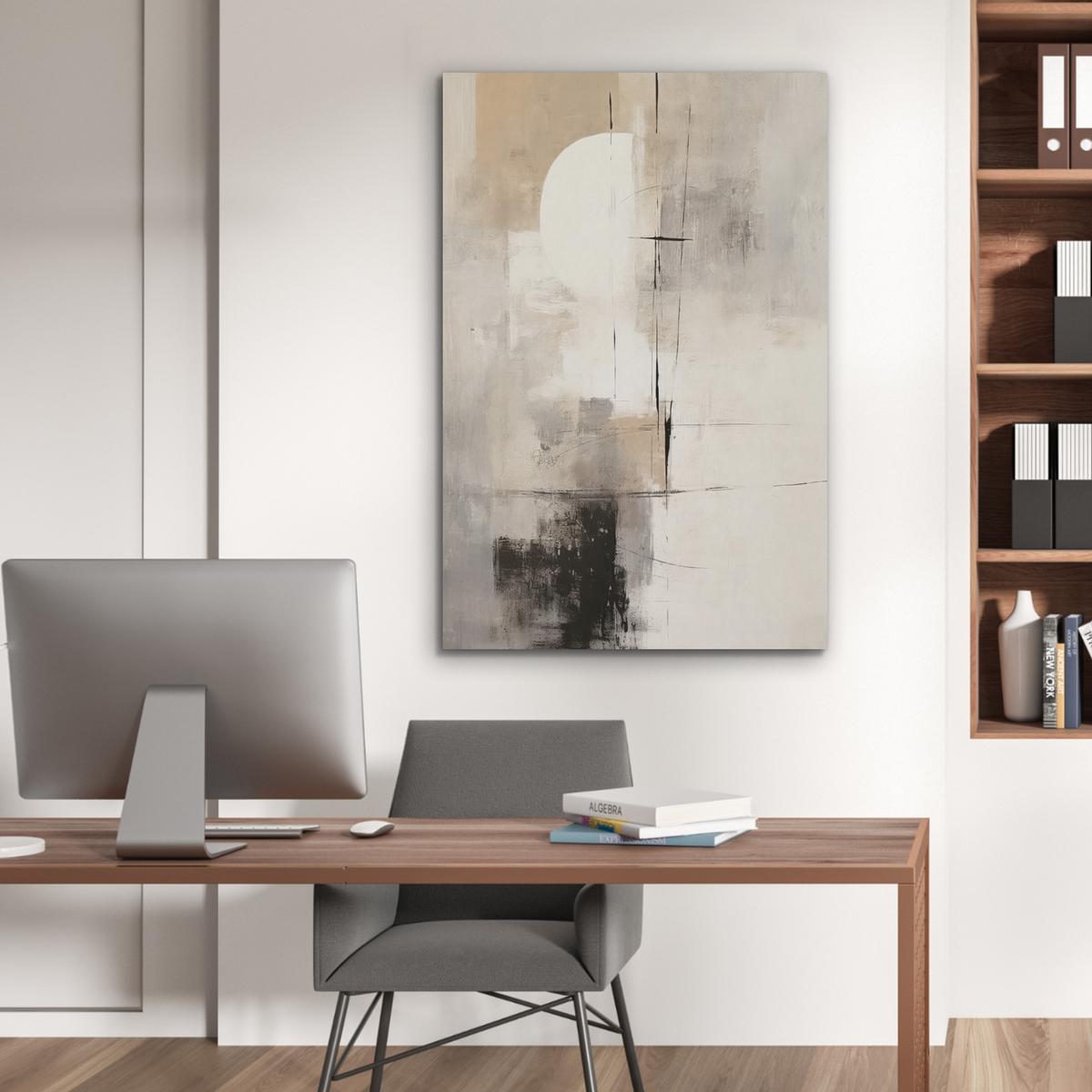 AKUSTIKBILD Abstrakt - Kunst - Grau Wanddeko 70x100 cm - Hellgrau, Kunststoff (70/100/0.9cm) - MuchoWow