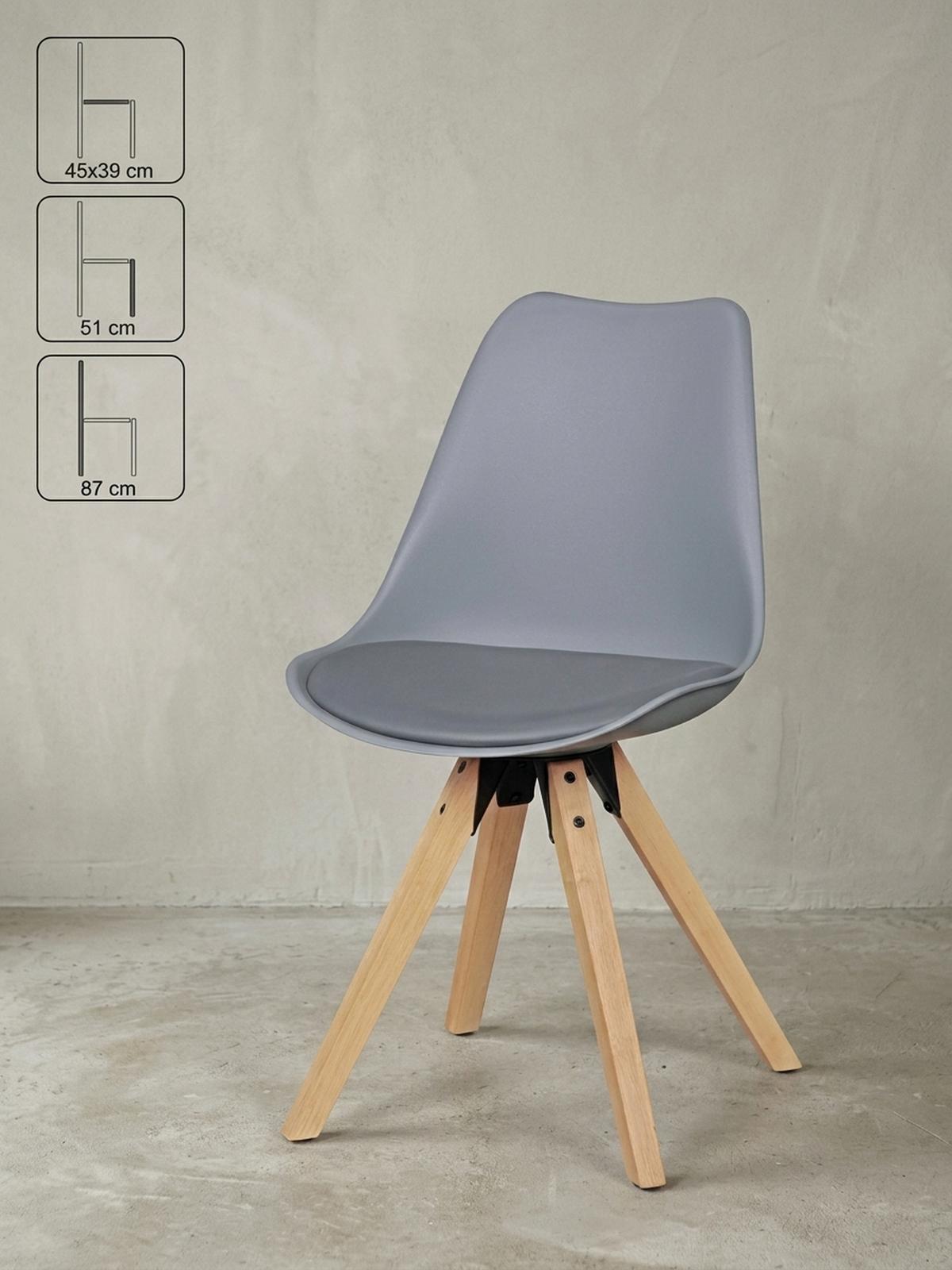 ESSZIMMERSTUHL 2er Set Kunstlederbezug mit Holzgestell Skandinavisch gepolstert, Grau 49x52x87 cm - Beige/Grau, Holz/Kunststoff (49/87/52cm) - KADIMA DESIGN