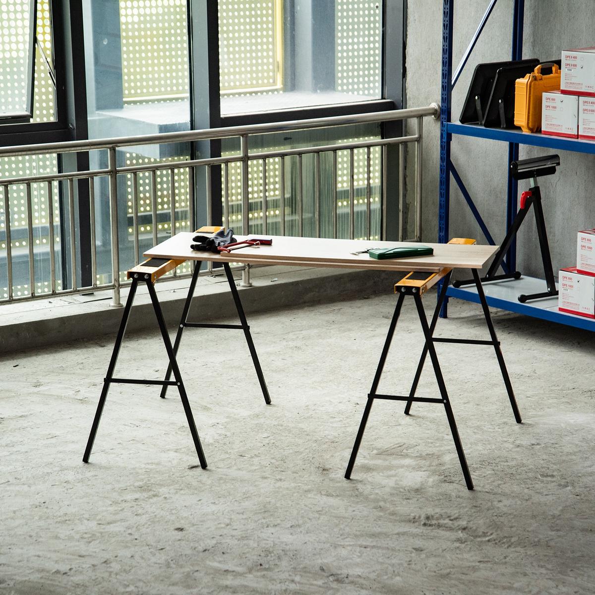 ARBEITS Bock Sägepferd Unterstellbock Rutschfest Stahl Belastbarkeit 125 kg - Multicolor, Metall (99.5/50/78cm) - HOMCOM