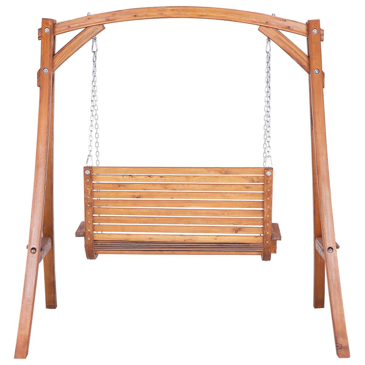 GARTENSCHAUKEL Lärchenholz dunkelbraun Novara - Dunkelbraun, Holz (170/175/128cm) - Beliani