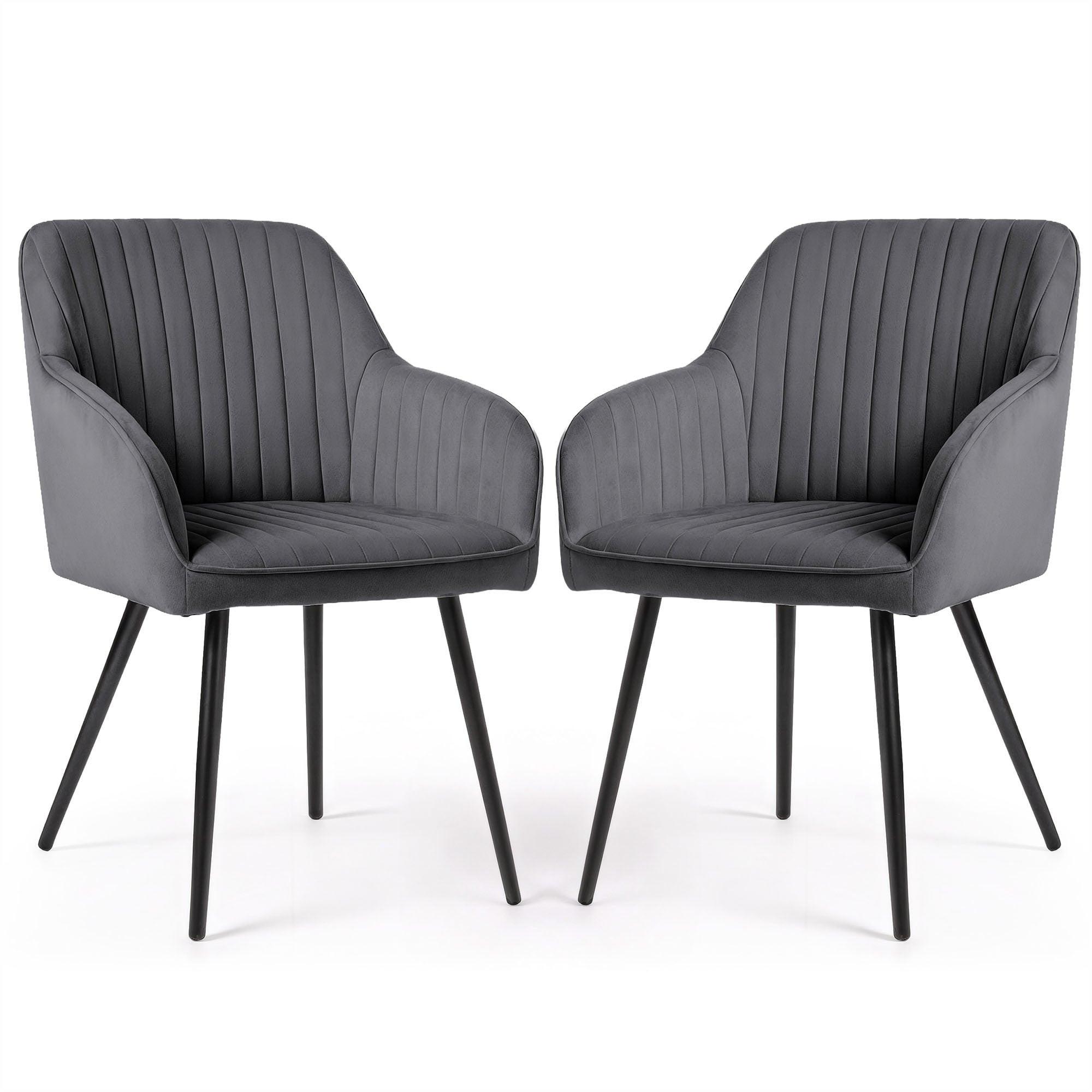 POLSTERSTUHL 2er Set, Metallbeine Graphit 54,5/82/58 - Grau, Textil (55/82/52cm) - RAUMHIRSCH FURNITURE