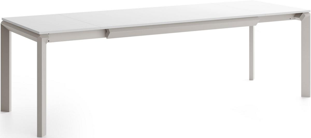 ESSTISCH Elan rechteckig ausziehbar verlängerbar mit Schwarzen Metallbeinen, Weiß 160-250/90/76 cm - Kaschmir/Beige, Holzwerkstoff/Metall (90/250/78cm) - WFL GROUP