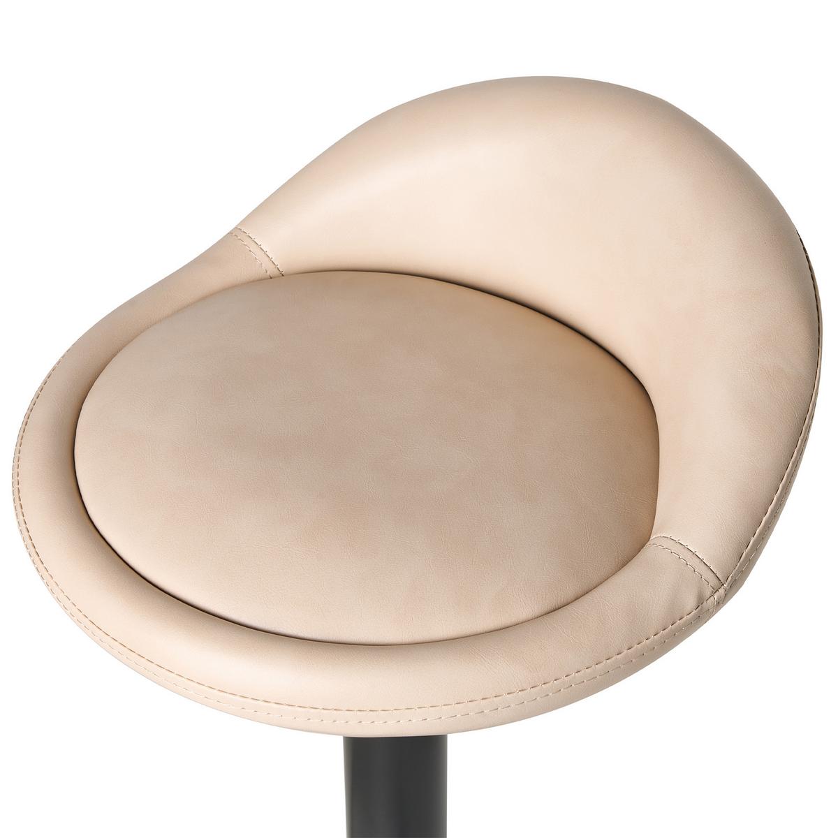 BARHOCKER 2er-Set Hellbeige Meeder - Beige/Schwarz, Kunststoff (38/69/40cm) - Beliani