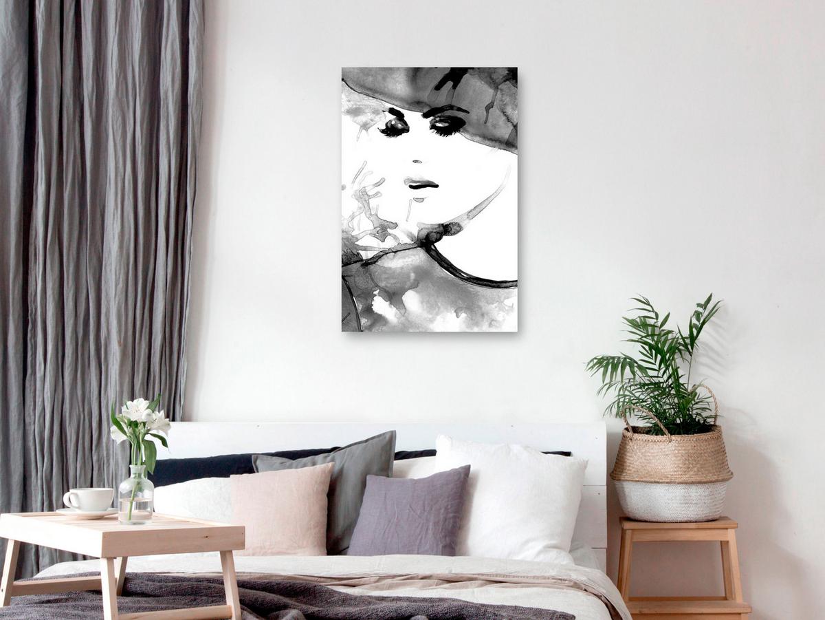 KUNSTDRUCK Schwarz-Weiß 60/90 cm - Schwarz, Textil (60/90cm) - KUNSTLOFT