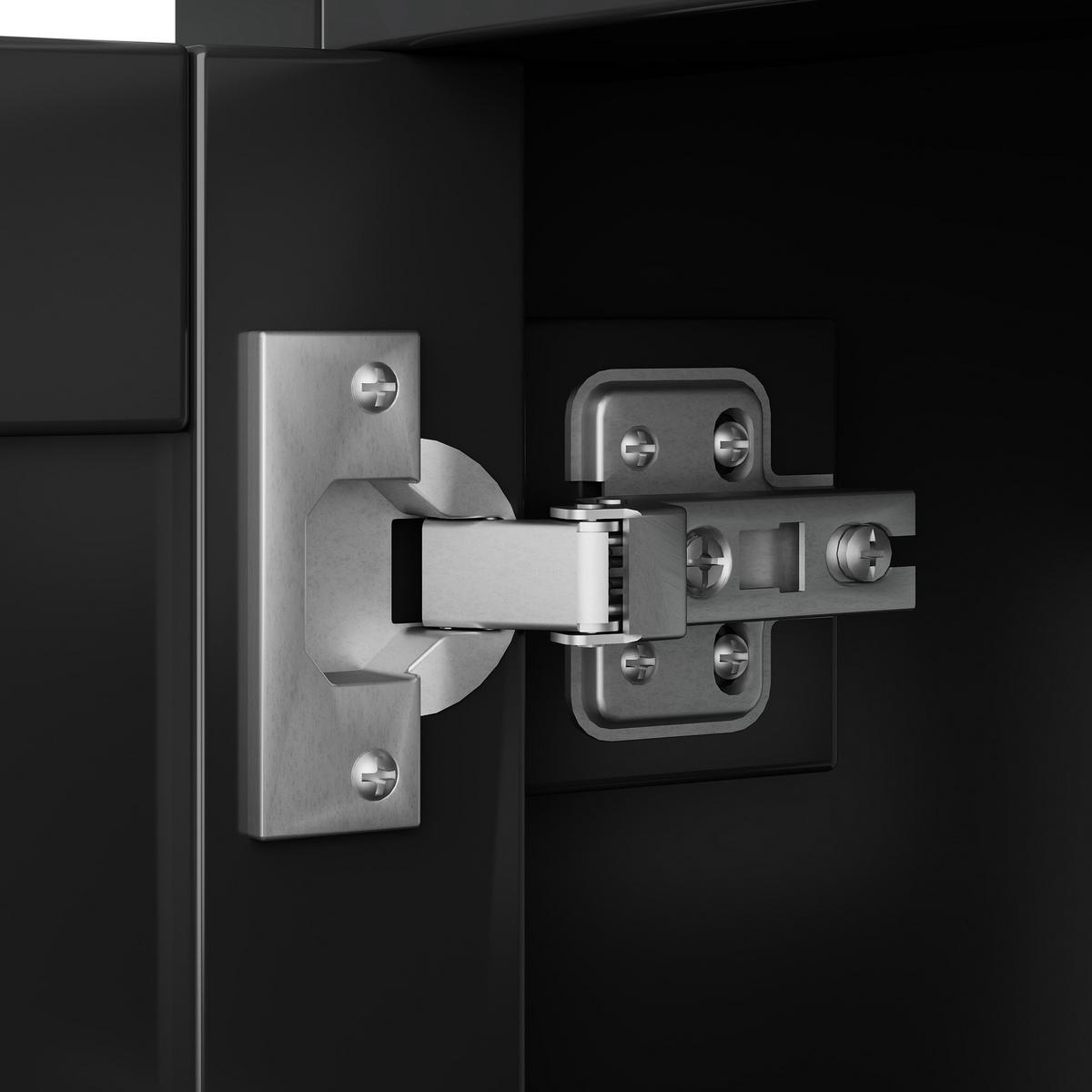 WASCHTISCH Schwarz Freistehend mit Keramikbecken & 3 Schubladen - Schwarz, Holzwerkstoff (76/83.5/45.5cm) - Urban Meuble