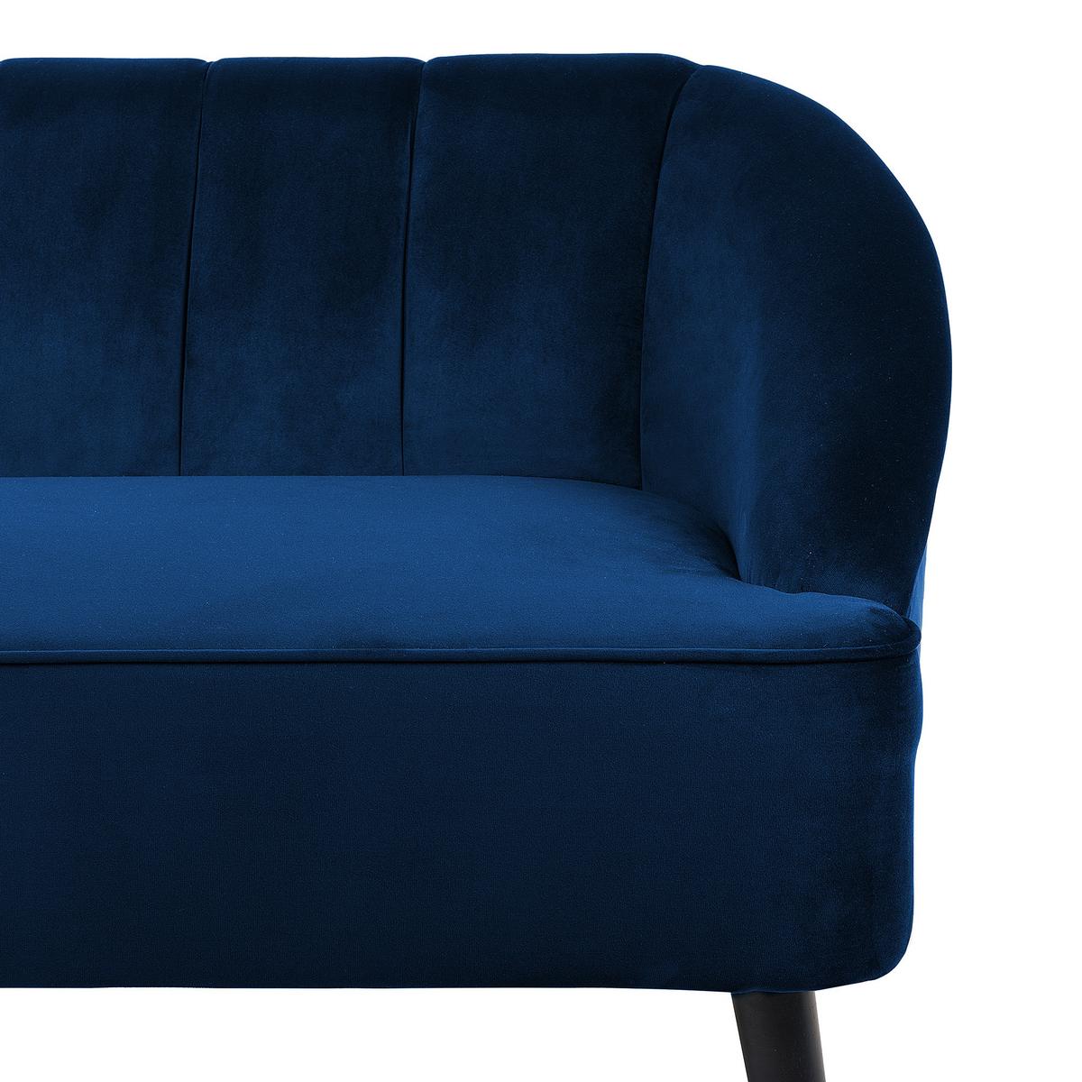 3-SITZER-SOFA Samtstoff Kobaltblau Alsvag - Hellblau, Textil (191/73/73cm) - Beliani