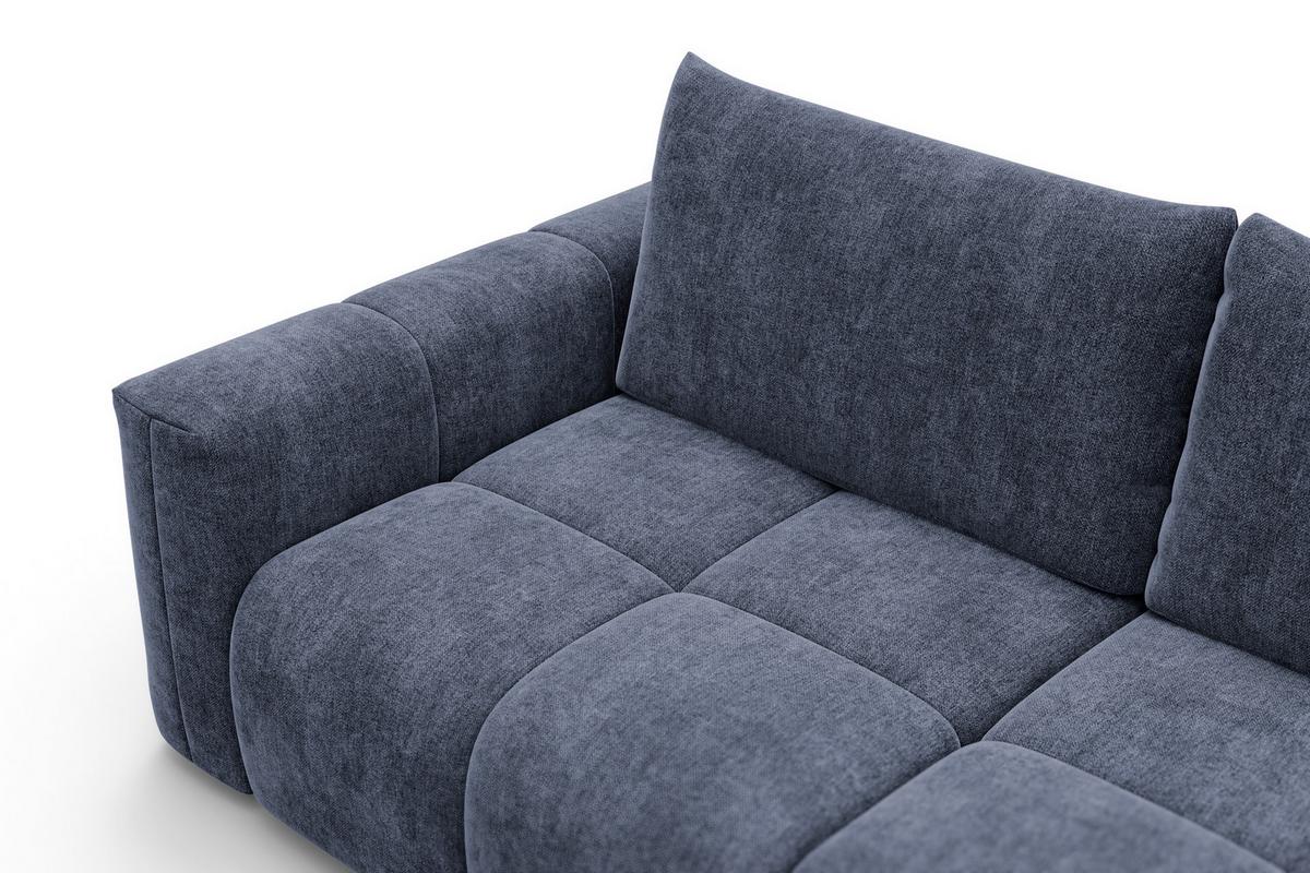 SOFA VERONA 3-Sitzer, Marineblau - Blau/Schwarz, Holz/Textil (224/83/110cm) - Courtois Laville