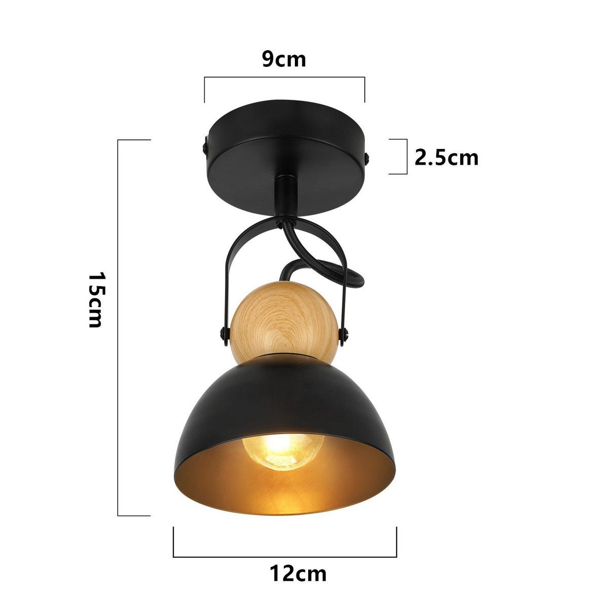 DECKENSTRAHLER Forrester 1-flammig 18/12/15 cm - Schwarz, Metall (18/12/15cm) - Nettlife