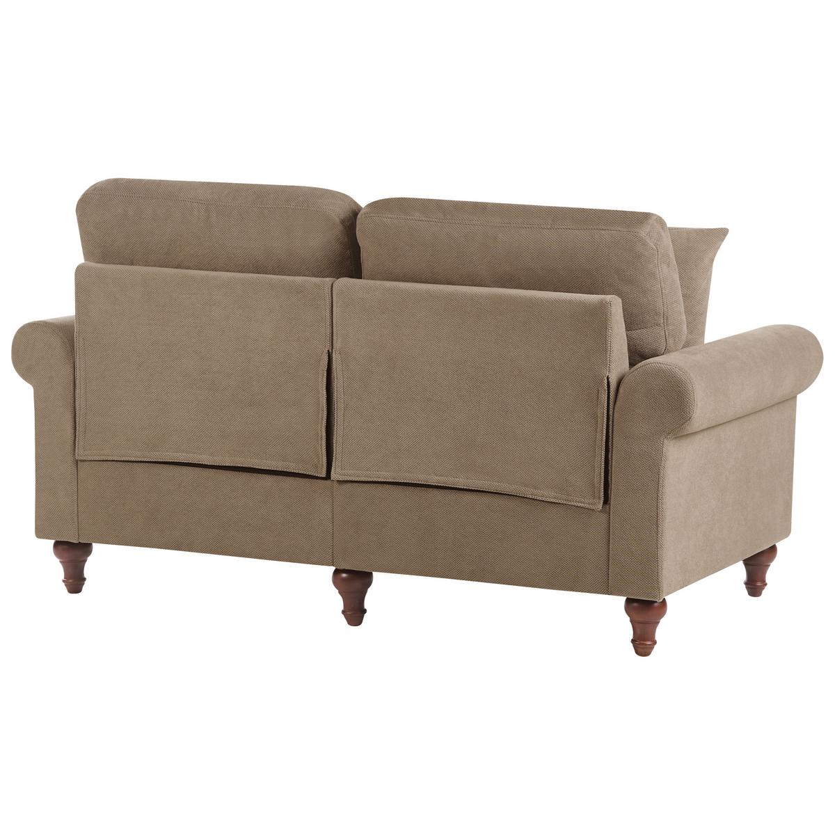 2-SITZER-SOFA Stoff Braun Ginnerup - Braun, Textil (154/84/76cm) - Beliani