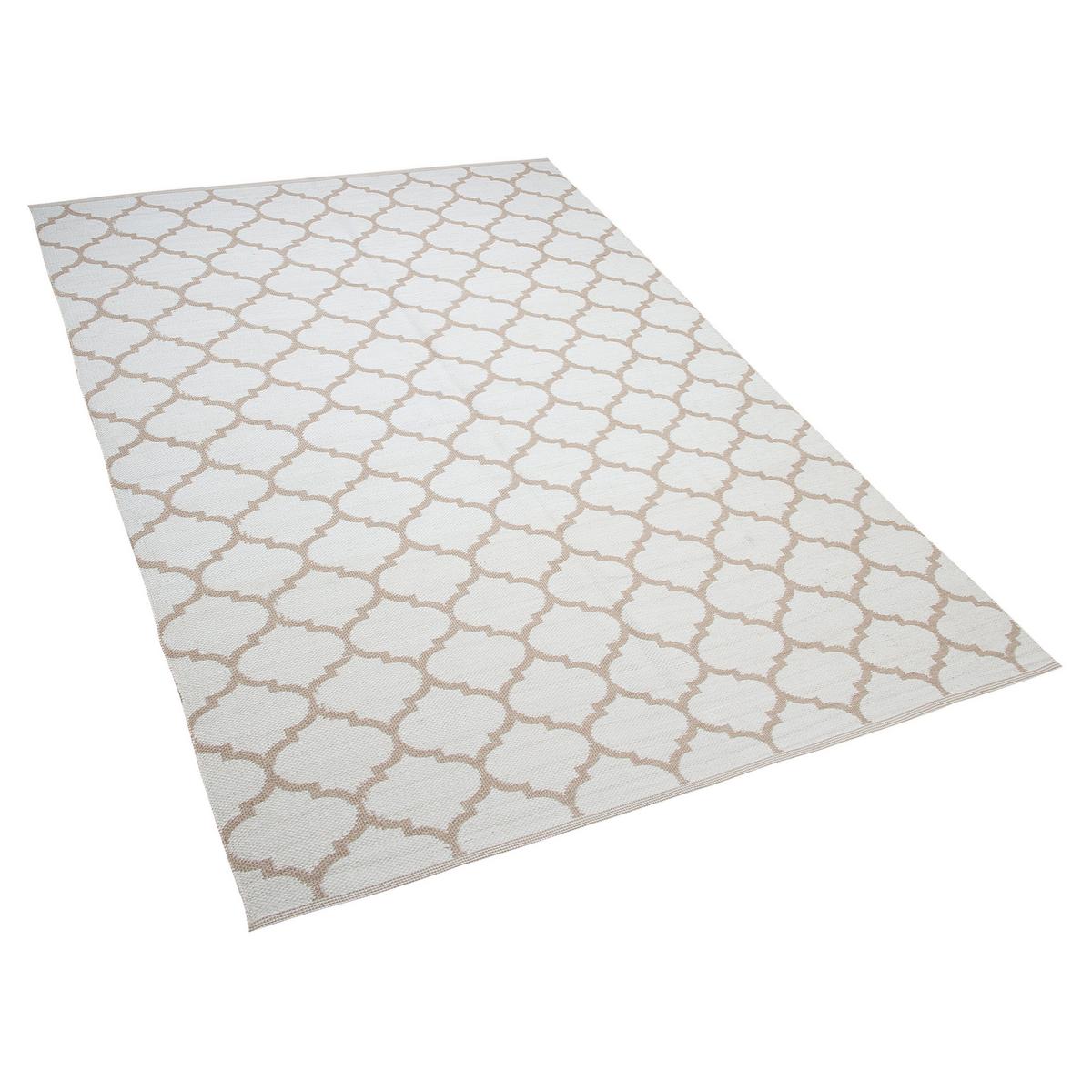 KURZFLOR-OUTDOOR-TEPPICH Aksu 200/140 cm - Weiß, Kunststoff (140/200cm) - Beliani