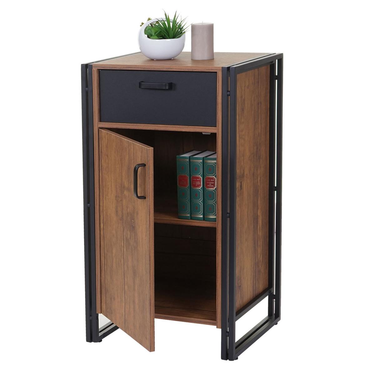 KOMMODE 1 SCHUBLADE 2 TÜREN Holz - Braun, Holzwerkstoff (50/90/43cm) - MCW