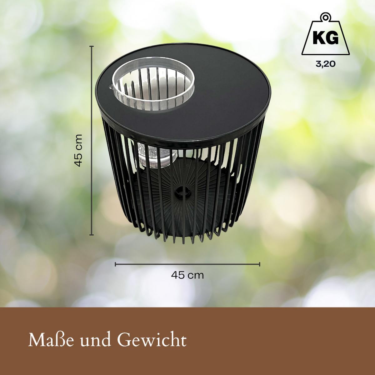 4-IN-1 LOUNGETISCH MIT ACRYL-WEINKÜHLER Copenhagen schwarz 45 cm - Schwarz, Kunststoff (45/45/45cm) - COOTAB Cooler Table