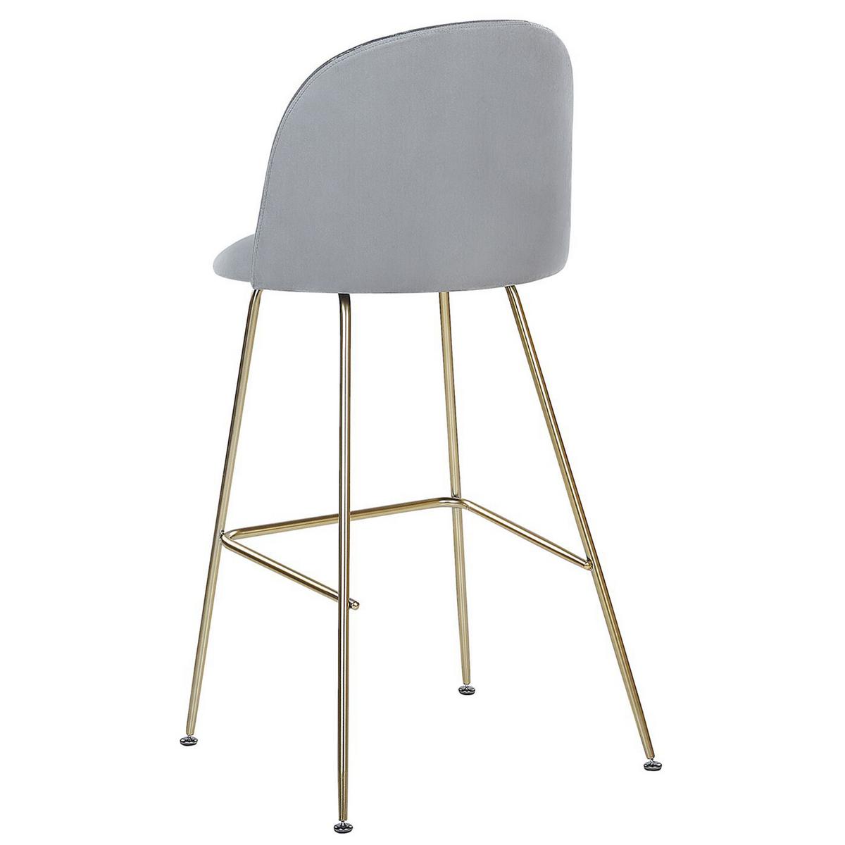 BARSTUHL 2er-Set Samtstoff Grau Arcola - Grau, Textil/Metall (52/114/54cm) - Beliani