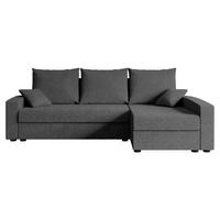 ECKSOFA mit Schlaffunktion und Bettkasten ALESIA-L 231x140x90 cm Grau Bouclé - Silberfarben/Grau, Holzwerkstoff/Kunststoff (231/140cm) - ALTDECOR