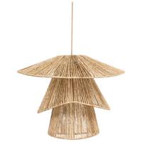 HÄNGELEUCHTE Naturfarben Bedas - Schwarz/Naturfarben, Naturmaterialien (55/55/187cm) - Beliani