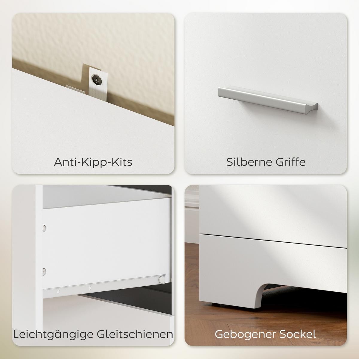 BÜCHERSCHRANK Spanplatte Weiß - Weiß, Holzwerkstoff (39.5/180/79cm) - HOMCOM
