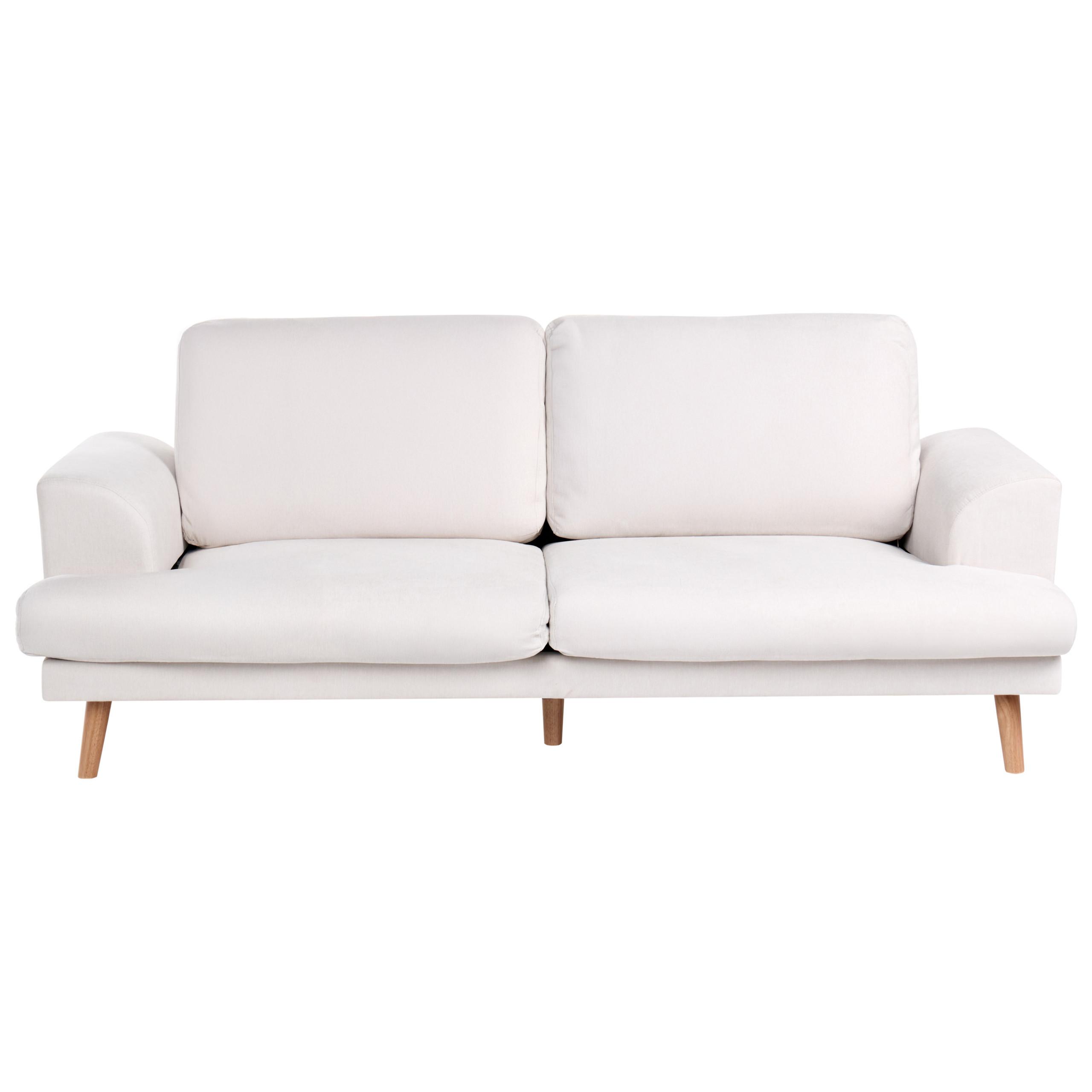 3-SITZER-SOFA Stoff Hellbeige Kildal - Beige, Textil (214/90/96cm) - Beliani