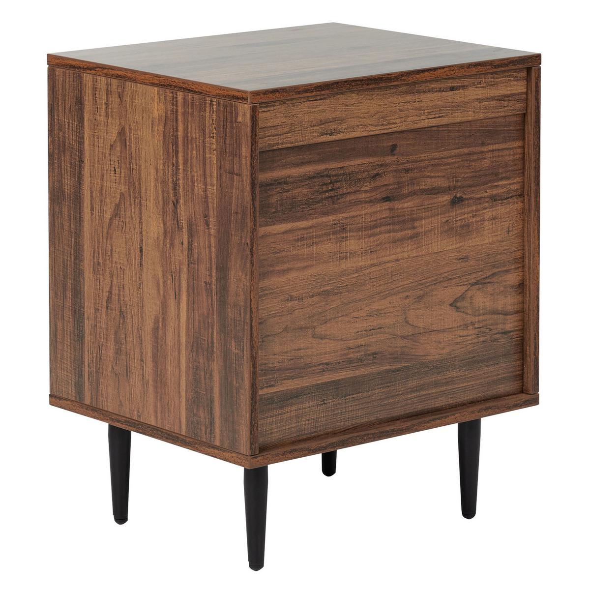 NACHTTISCH mit 2 Schubladen Dunkelbraun Keith - Braun, Holzwerkstoff (40/48/60cm) - Beliani