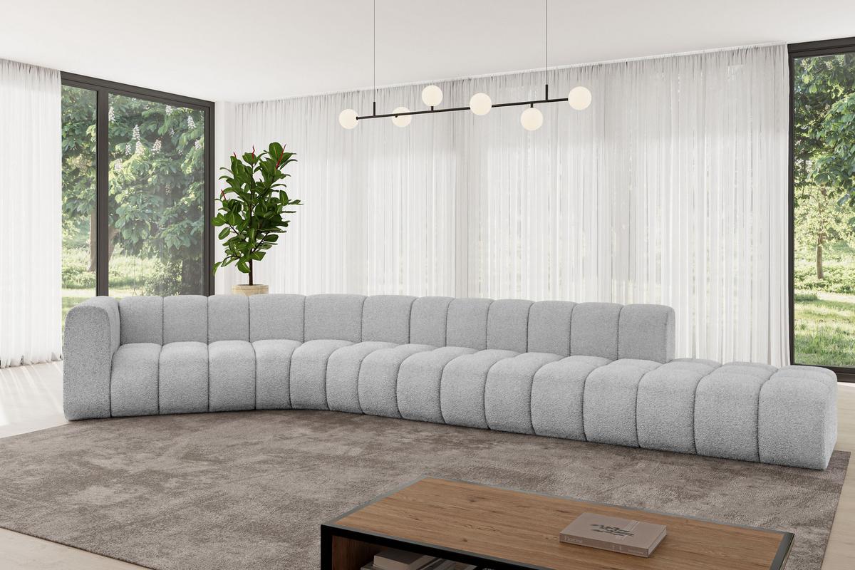 ECKSOFA modulares Sofa Tilmo-L2 - 490x194x70 cm Hellgrau - Hellgrau, Holzwerkstoff/Textil (490/194cm) - ALTDECOR