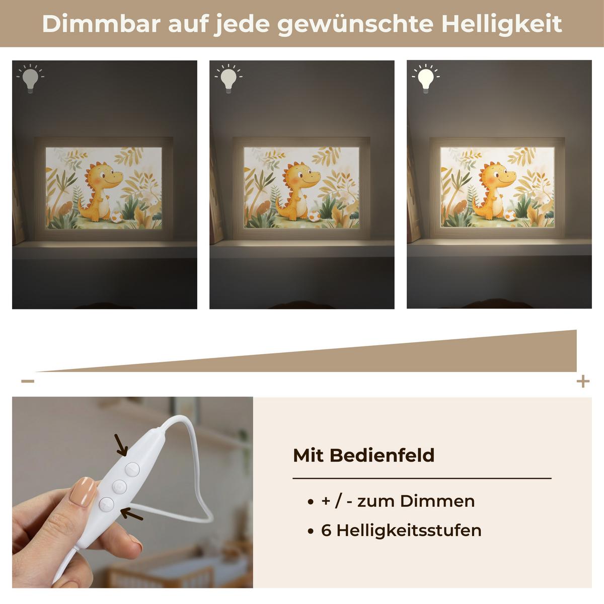 NACHTTISCHLAMPE Dino - Fußball - Orange 20x15 cm - Beige, Holzwerkstoff (8/20/15cm) - OnlyWow