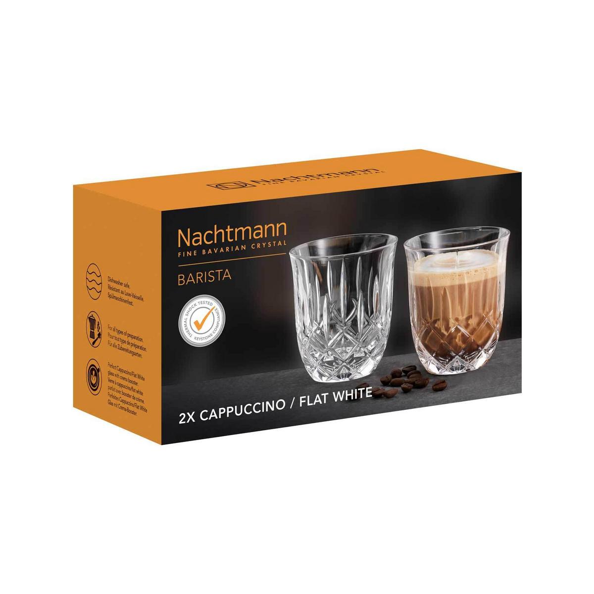 CAPPUCCINO/FLAT WHITE GLÄSER Noblesse Barista transparent 234 ml 2er Set - Transparent, Glas (0.234L) - Nachtmann