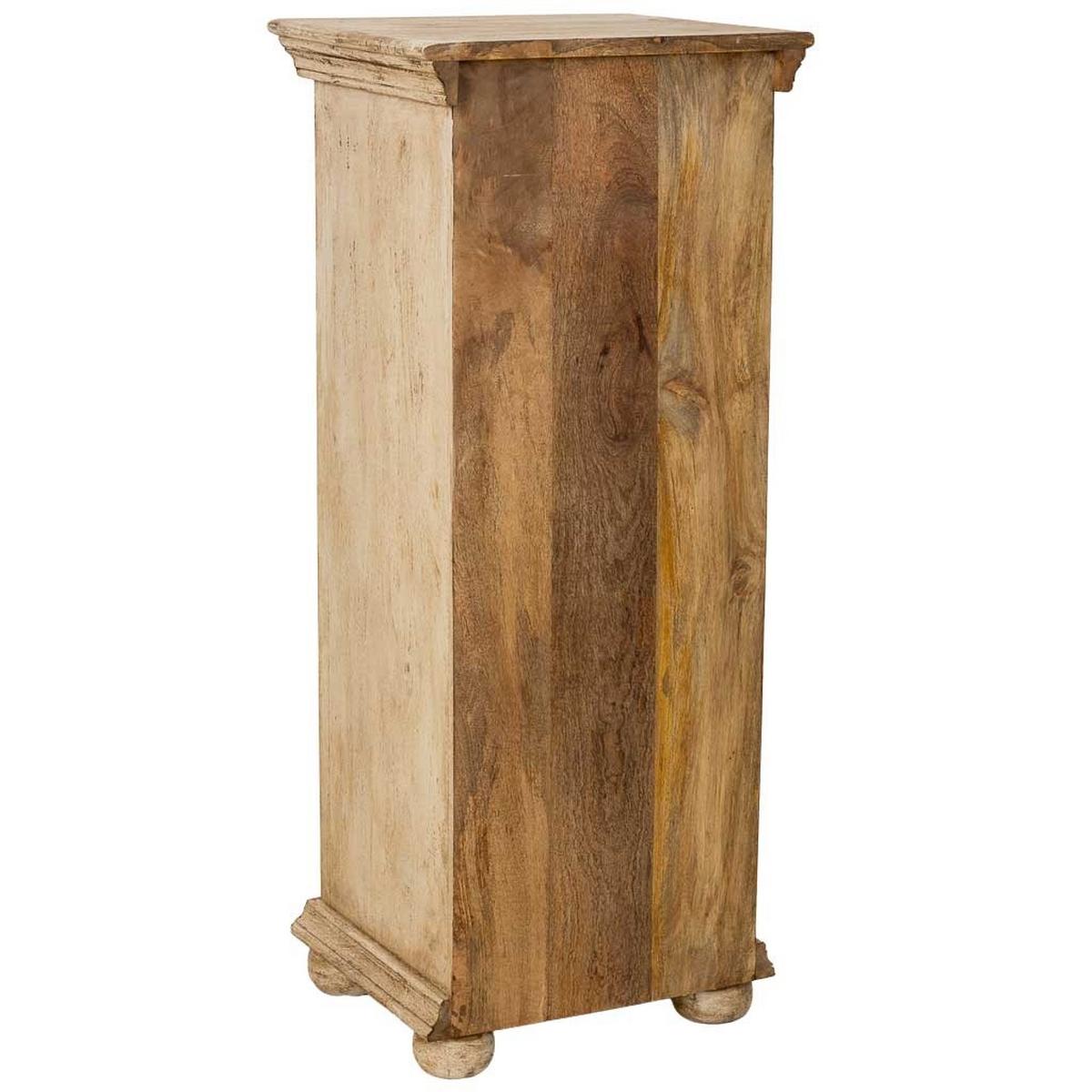 KOMMODE aus Holz, weiß, 45x40x100cm - Beige, Holz (45/100/40cm) - Wanderlust